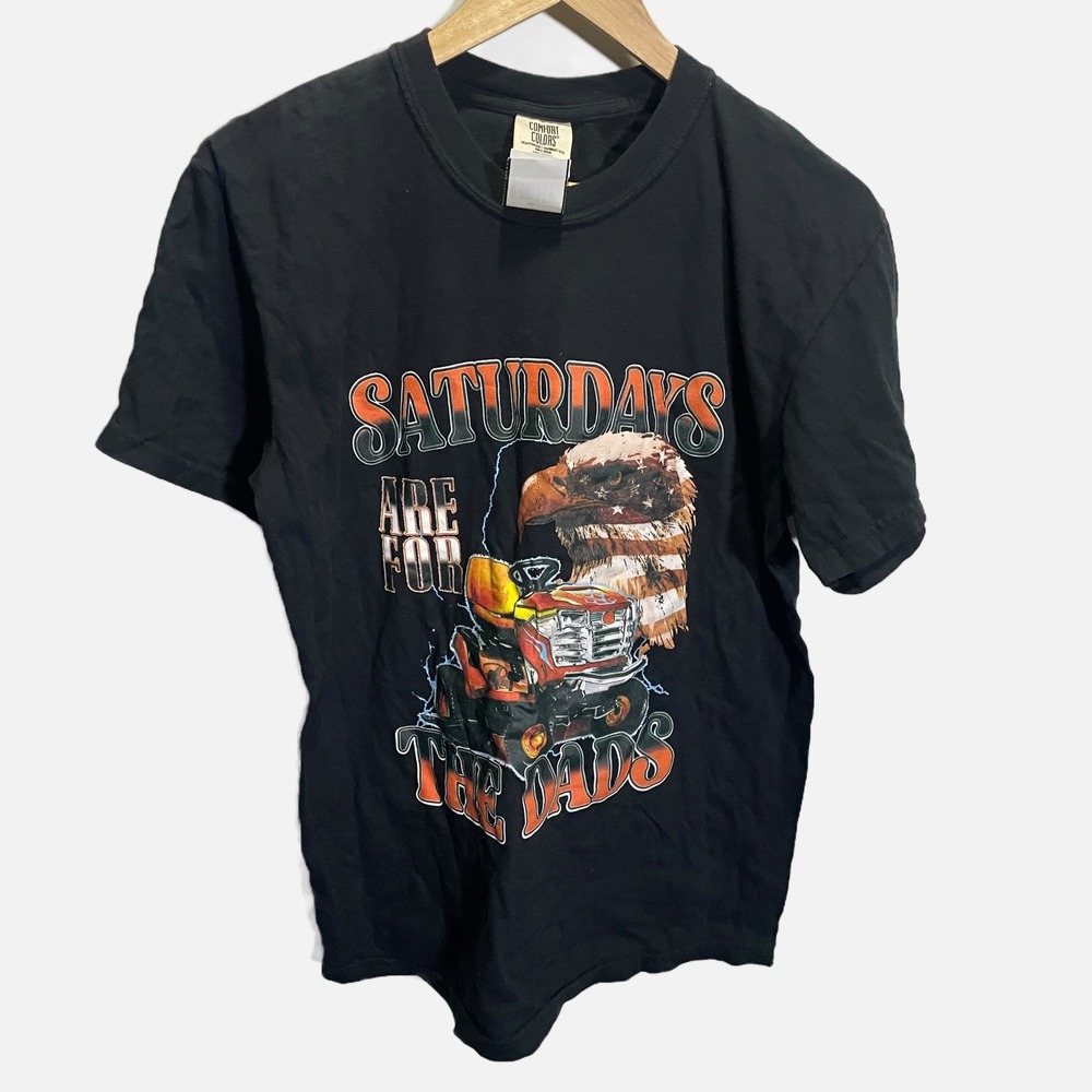 Barstool Sports Saturdays Are For The Dads Retro T-Shirt Comfort Colors‎ Black M